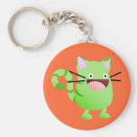 Miezekatze-Schlag-Grün Keychain Schlüsselband