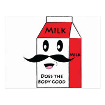 Milch-Schnurrbart Postkarten