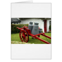 Milchkannenwagen Grußkarte