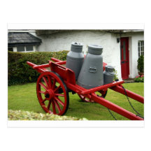Milchkannenwagen Postkarte