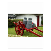 Milchkannenwagen Postkarte