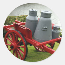 Milchkannenwagen Runde Sticker