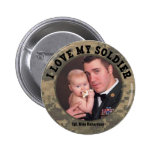 Militärheld: I Liebe mein Soldat-Foto-Rahmen Anstecknadelbutton