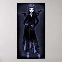 "Mina-" gotisches blaues mystisches Vampirsplakat