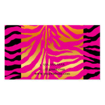 minniemay pink + gold  zebra monogram business card template
