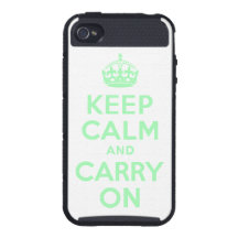 Mint Green Keep Calm and Carry On iPhone 4/4S Case