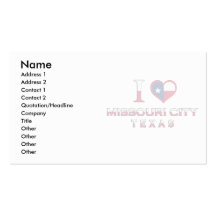 Missouri-Stadt, Texas Visitenkarten