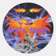 Mista BEÄNGSTIGENDER orange Phoenix Schädel-Rosen-