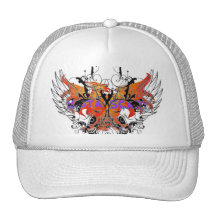 Mista BEÄNGSTIGENDER orange Phoenix Winged Schädel Baseball Mützen