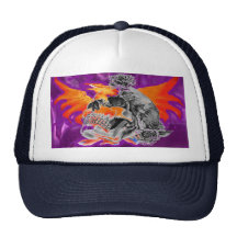 Mista BEÄNGSTIGENDER orange Phoenix Winged Schädel Baseballcaps