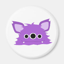 Mit Augen Monster lila drei Magnets