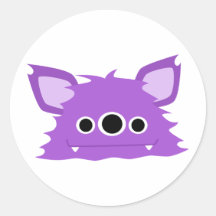 Mit Augen Monster lila drei Runder Sticker
