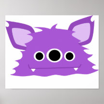 Mit Augen Plakat des Monster-lila drei