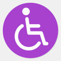 Mit Behinderung Symbol Runde Aufkleber