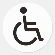 Mit Behinderung Symbol Runde Aufkleber