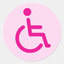 Mit Behinderung Symbol Runde Sticker