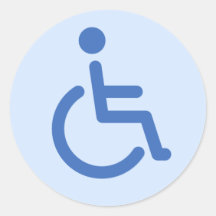 Mit Behinderung Symbol Runder Aufkleber
