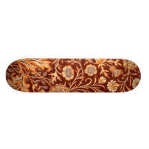 Mit Blumen in brennendem Rotem und orange Personalisierte Skateboarddecks