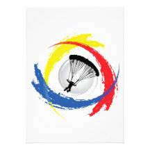 Mit Fallschirm abspringendes Tricolor Emblem Individuelle Ankündigungen