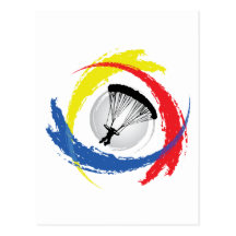 Mit Fallschirm abspringendes Tricolor Emblem Postkarte