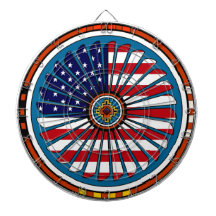 Mit Federn versehen ringsum amerikanische Flagge
