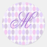 Mit Monogramm Aufkleberschablone der Polka-Punkte