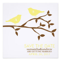 Mit Monogramm Liebe-Vogel-Save the Date Mitteilung Personalisierte Ankündigungen