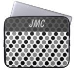 Mit Monogramm schwarzes graues Dottie Computer Schutzhülle