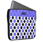 Mit Monogramm schwarzes und blaues diagonales Dott Computer Sleeve Schutzhüllen