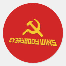 Mit Sozialismus gewinnt jeder! Regierungs-Satire Runder Sticker