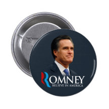Mitt Romney glauben an dunkelblaues Amerika-Porträ Buttons