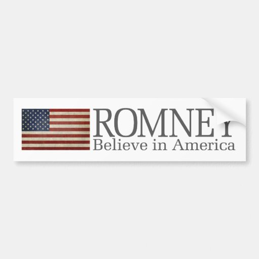 Mitt Romney - glauben Sie an Amerika Auto Aufkleber