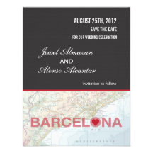 Mitteilung Barcelonas Spanien Save the Date Ankündigungen