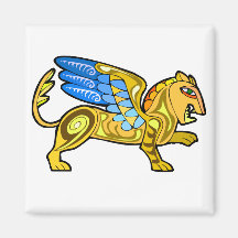 Mittelalterlicher Winged Löwe Gryphon Kühlschrankmagnete
