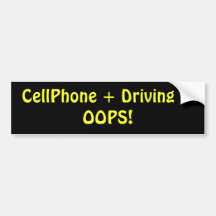 Mobiltelefon + Fahren = OOPS! Autosticker