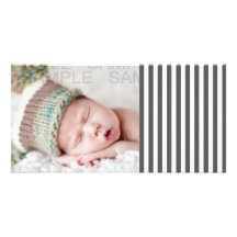 Mod Gray Stripes Pattern Picture Card