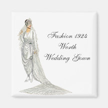Mode-Hochzeits-Kleid 1924 Magnets
