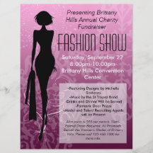 Mode-Show-Flyer, rosa Silhouette-Strudel