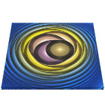 Modern abstract Fractal Fantasy Sun wallart Gallery Wrapped Canvas