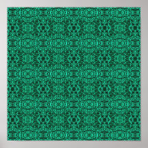 Modern Elegant Green Ethnic Pattern Poster
