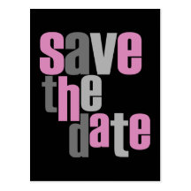 Moderne Art Save the Date Postkarte