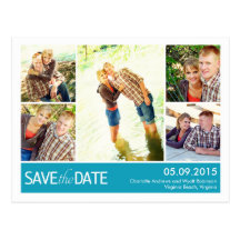 Moderne Collagen-Save the Date Postkarte