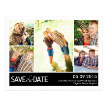 Moderne Collagen-Save the Date Postkarte