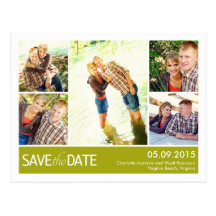 Moderne Collagen-Save the Date Postkarte