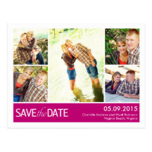 Moderne Collagen-Save the Date Postkarte