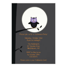 Moderne Eulen-Halloween-Party-Einladung