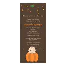 Moderne Fall-Babyparty Inviation - Mädchen Personalisierte Einladungskarten