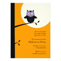 Moderne Halloween-Party-Einladung - Eule