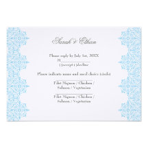 Moderne hellblaue Damast-Hochzeit UAWG Karten Individuelle Einladungskarten