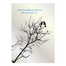 Moderne Liebe-Vogel-Baum-Hochzeits-Einladung